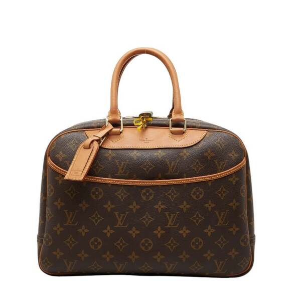 LOUIS VUITTON Brown Monogram Leather Deauville Bag